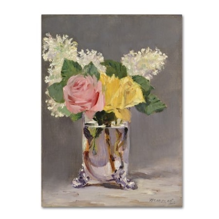 Edouard Manet 'Lilacs And Roses' Canvas Art,35x47